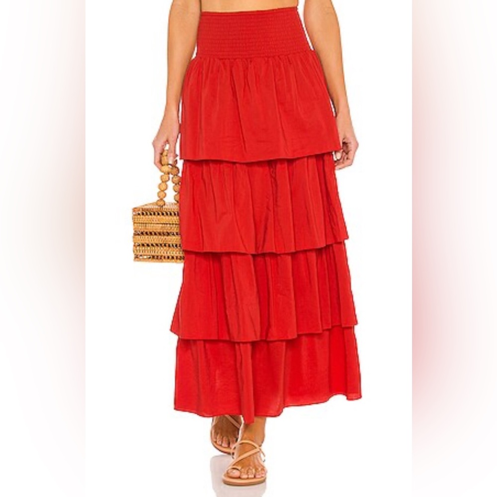 NWOT We Wore What 4-Tiered Shirred Waist Maxi Skirt - L